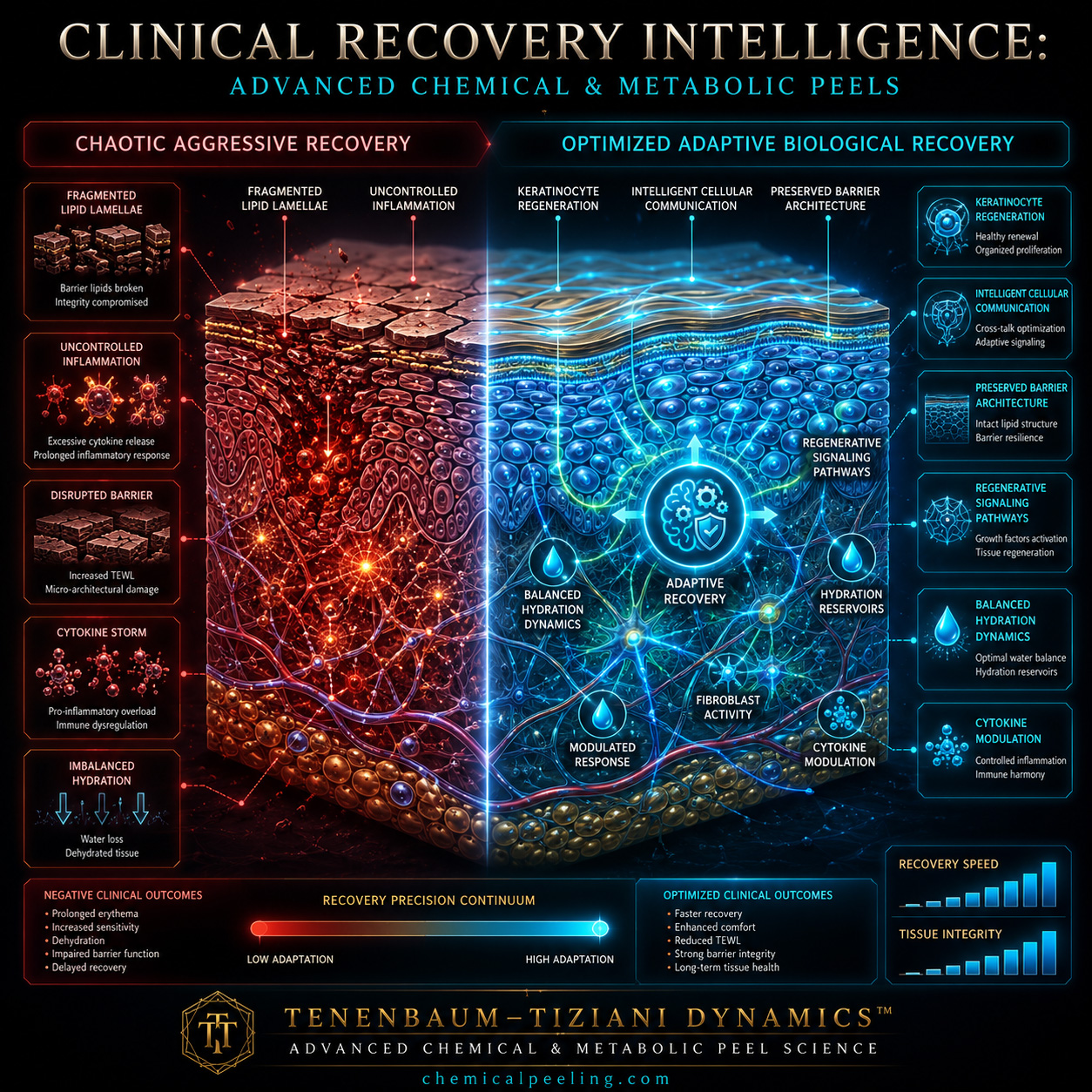 Clinical recovery intelligence and metabolic peel response interpretation