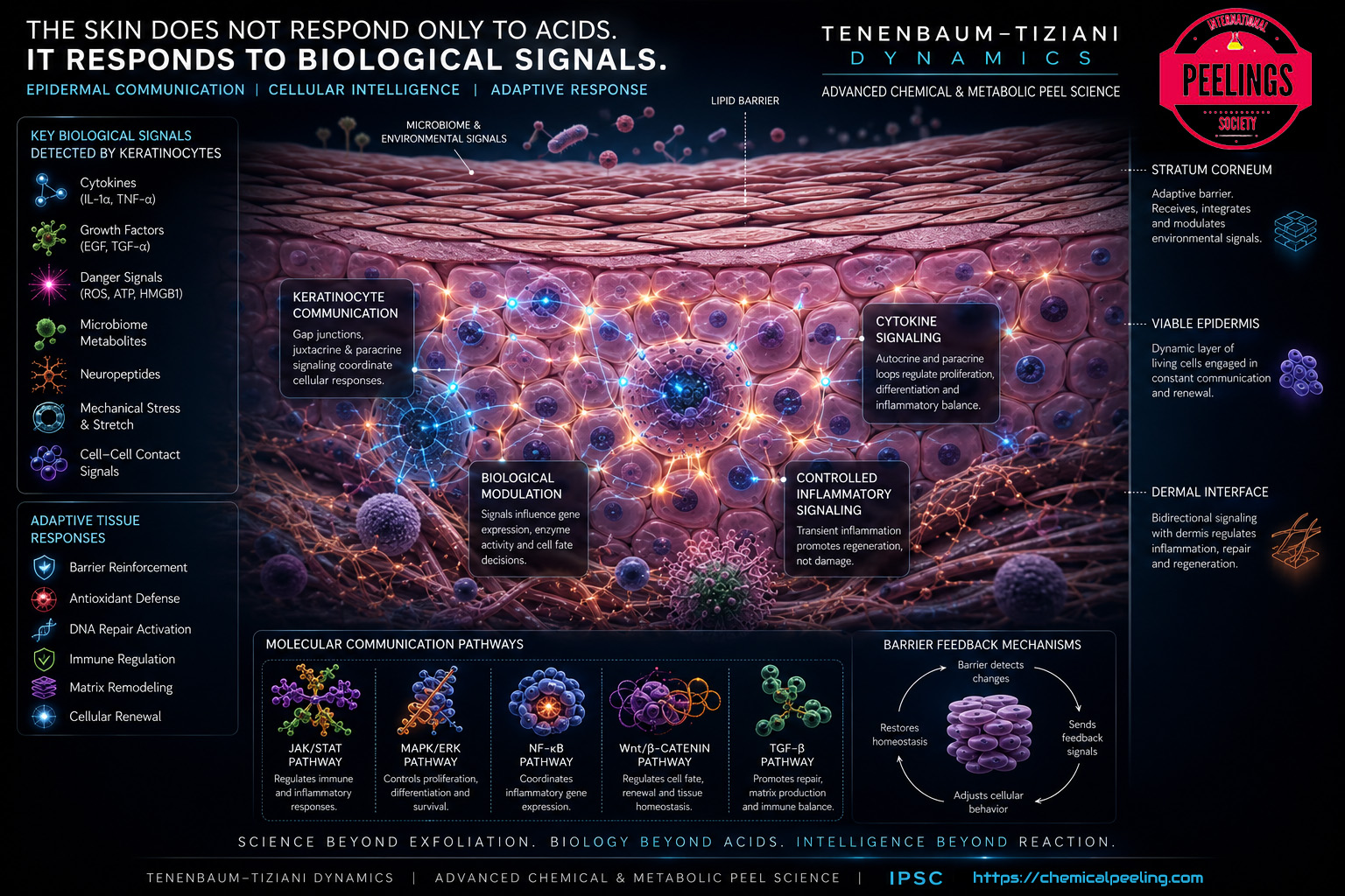 Epidermal signaling and biological communication in chemical and metabolic peels