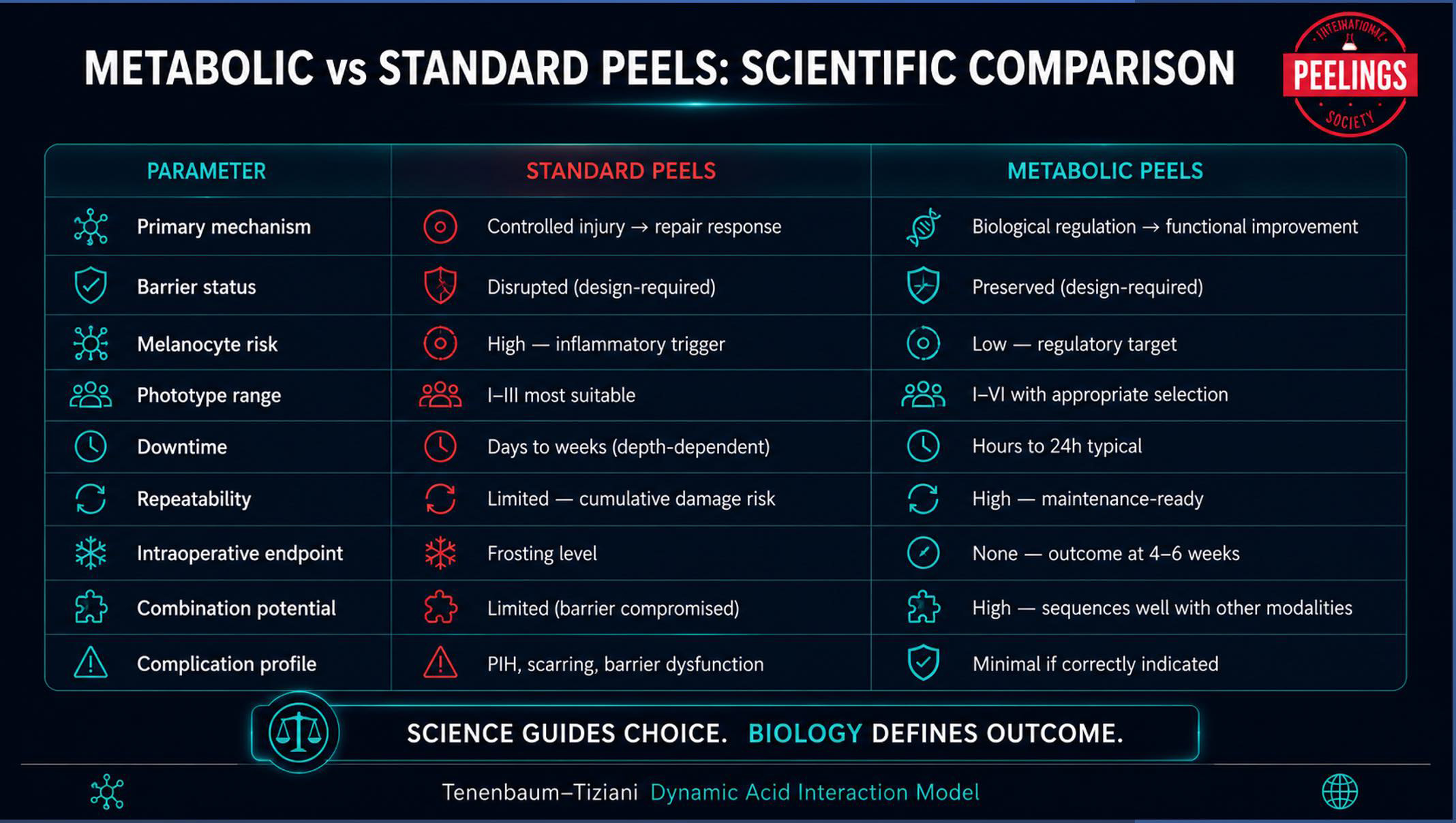 Metabolic versus standard peels scientific comparison