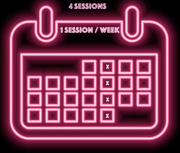4 sessions per month with once a week